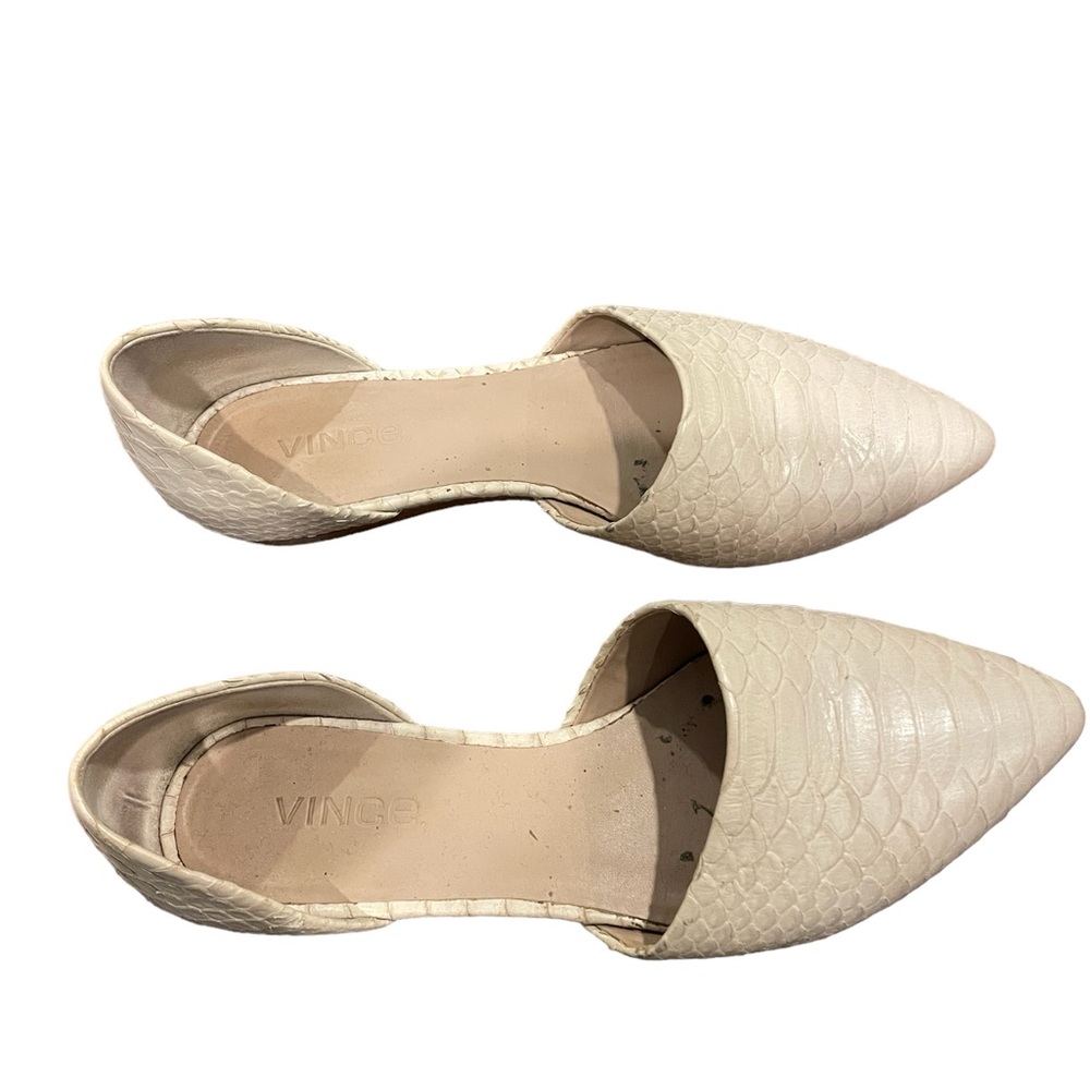 Vince Nina Leather D’Orsay Flats- Beige  5.5M